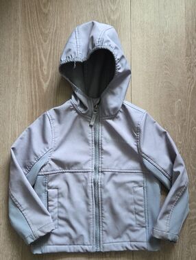 Free Country Kids Light Gray Hooded Softshell Raincoat